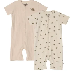 Sixten GOTS 2-pack Mönstrade Rompers Med Bin Gräddvit>Buddy & Hope Discount