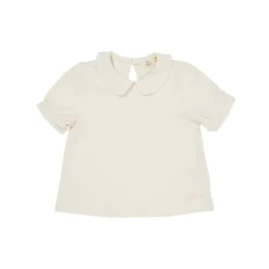 Solid Kortärmad Blus Med Krage Cream>Copenhagen Colors Sale