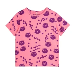 Squiggly Cats T-shirt Pink>Mini Rodini Best