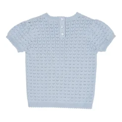 Stickad Pointelleblus Dusty Blue>Copenhagen Colors Outlet