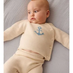 Stickat 2-delat Klädset I Ull Och Bomull Marshmallow>Petit Bateau Outlet