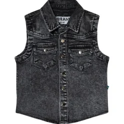 Stone Wash Cut Off Denim Täckväst Grå>The BRAND Outlet