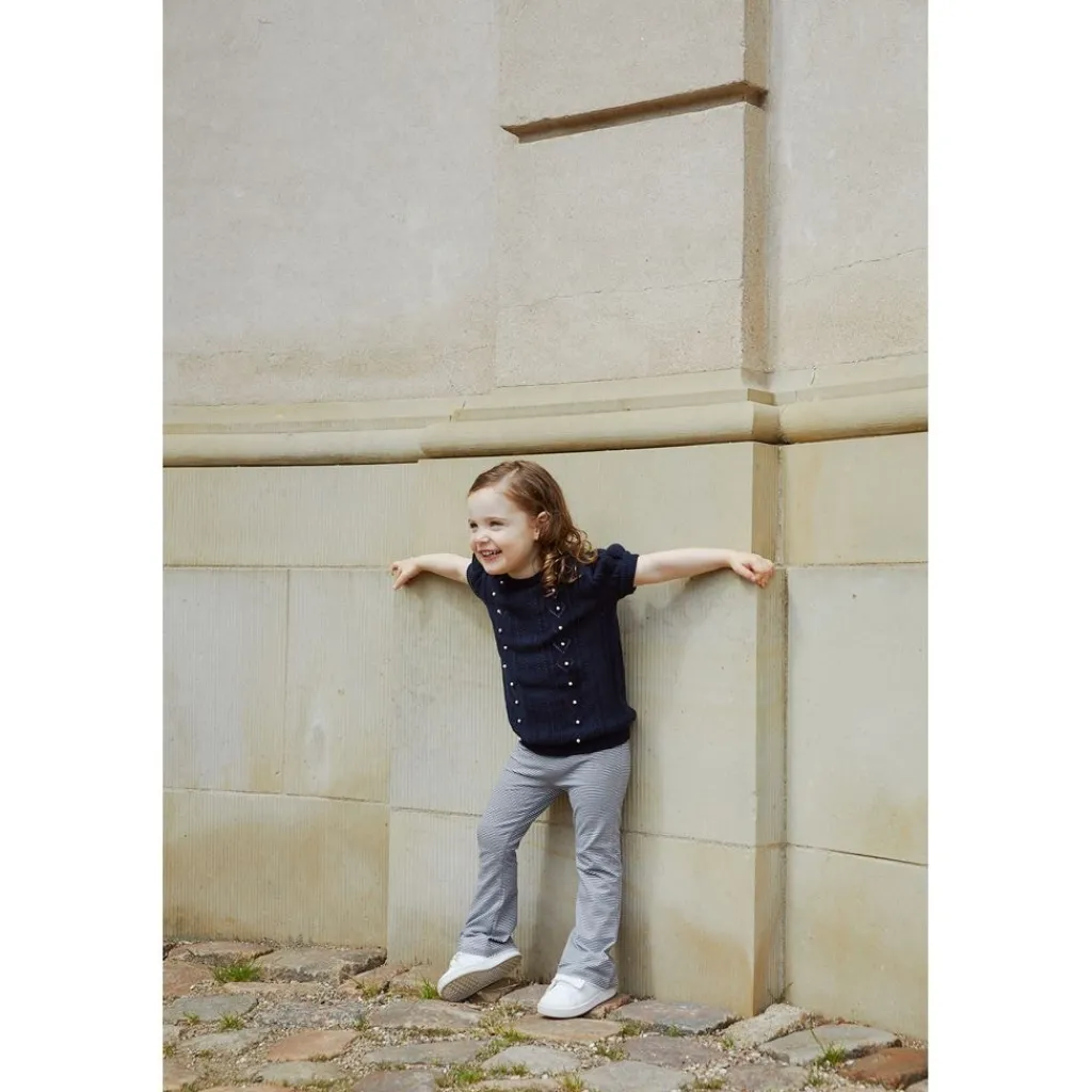 Striped Flare Pant Navy/Cream Stripe>Copenhagen Colors Hot