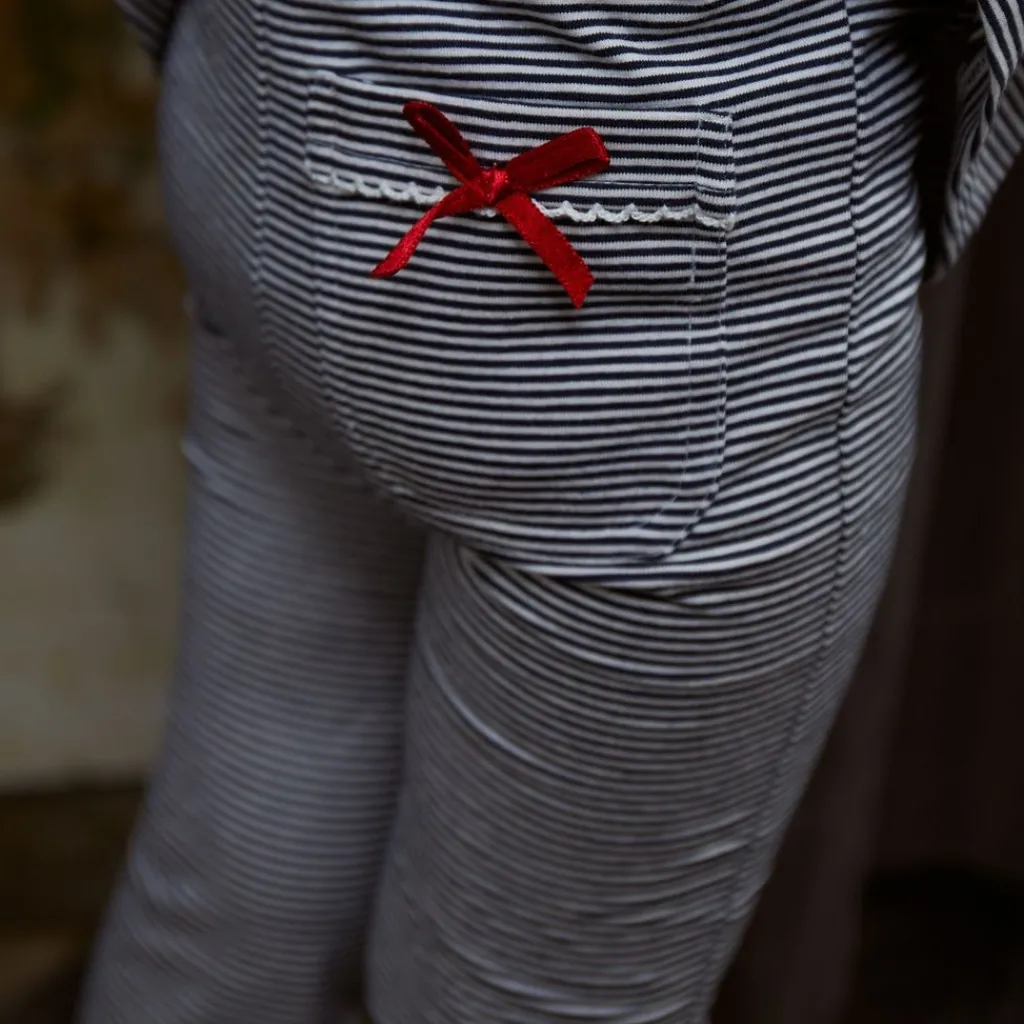 Striped Flare Pant Navy/Cream Stripe>Copenhagen Colors Hot