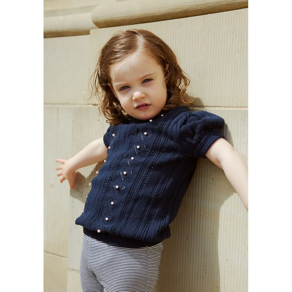 Striped Flare Pant Navy/Cream Stripe>Copenhagen Colors Hot