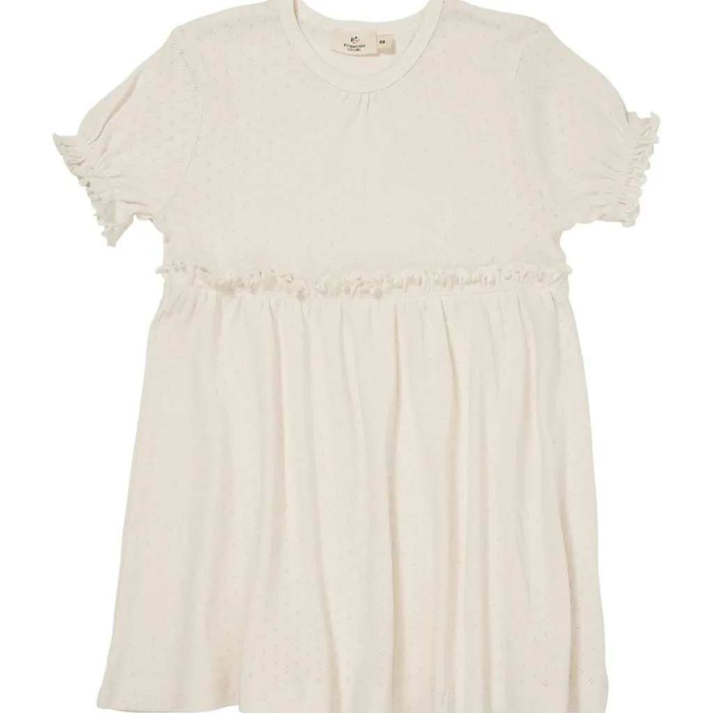Summer Pointelle-klänning Cream>Copenhagen Colors Clearance