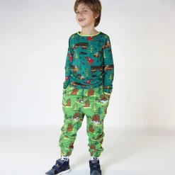 Sweatpants with bears Moss Green><noscript><img width=