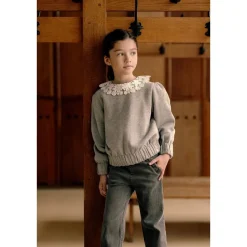 Sweatshirt med blomkrage Heather Grey>Tartine et Chocolat Best