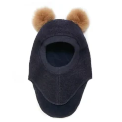 Ullalpackabalaklava Med Pompoms Dark Navy>Huttelihut Outlet