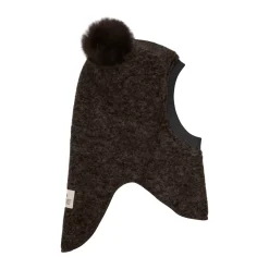 Ullalpackabalaklava Med Pompoms Dark Brown Melange>Huttelihut Sale