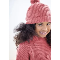 Ulltröja med Pom-Pom Blommor><noscript><img width=