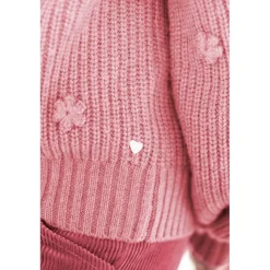 Ulltröja med Pom-Pom Blommor><noscript><img width=