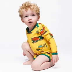 Ulm Långärmad Baby Body Med Fordon Gul Sunstruck><noscript><img width=