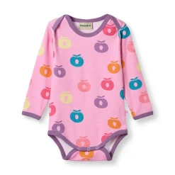 Ulm Long-Sleeved Baby Body with Apples Pink lilac><noscript><img width=