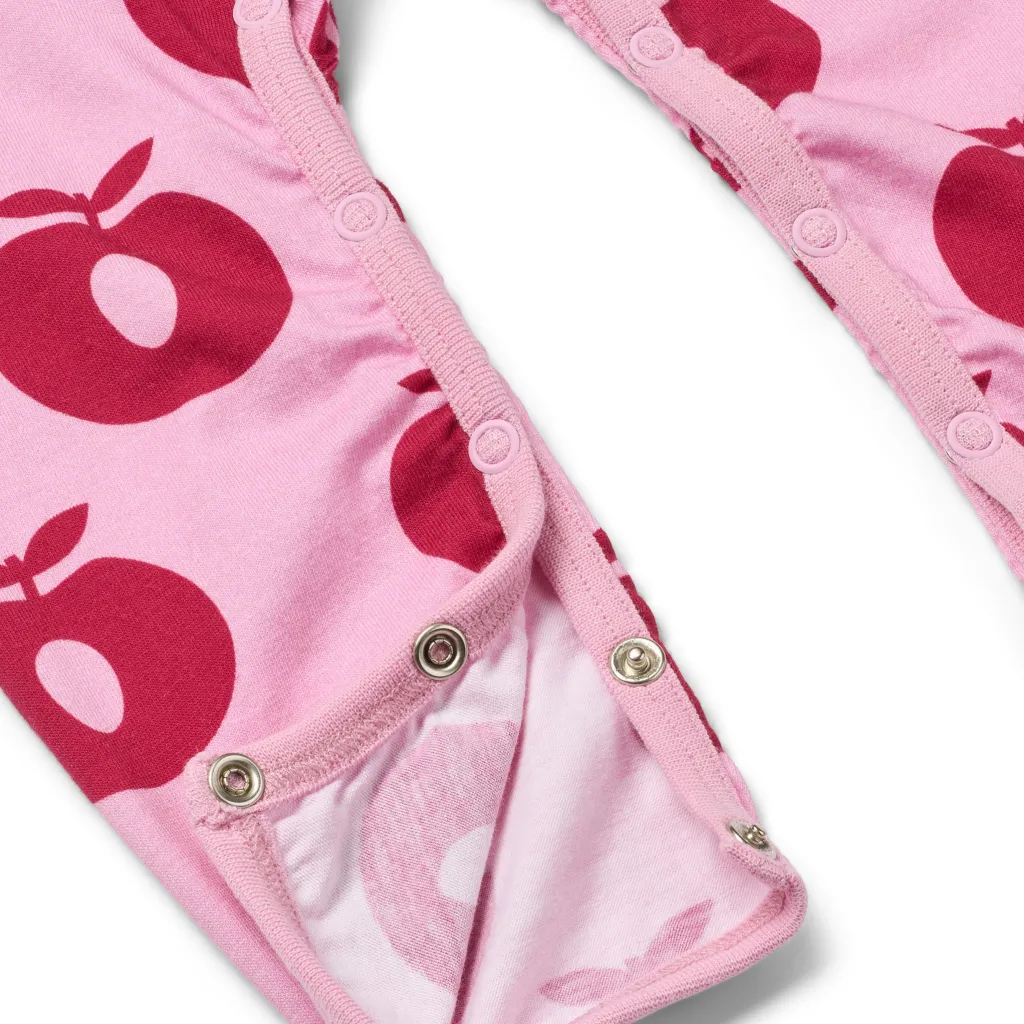 Ulm Long-Sleeved Baby Suit with Apples Pink lilac>Småfolk Hot