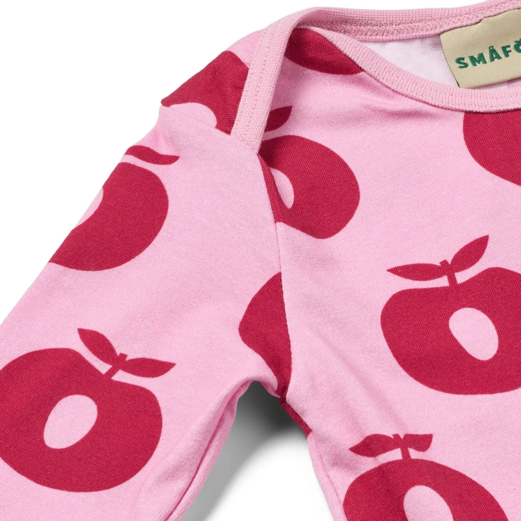 Ulm Long-Sleeved Baby Suit with Apples Pink lilac>Småfolk Hot