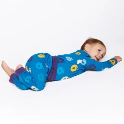 Ulm Pants For Baby with Apples Solid blue><noscript><img width=