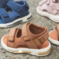 Velcro Blinkande Sandaler Mocha Mousse>EnFant New