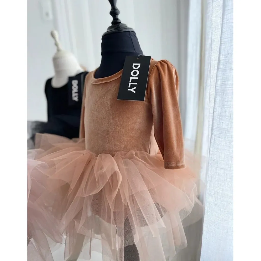 Velvet Planet Tutu Klänning i Caramel>DOLLY by Le Petit Tom Hot