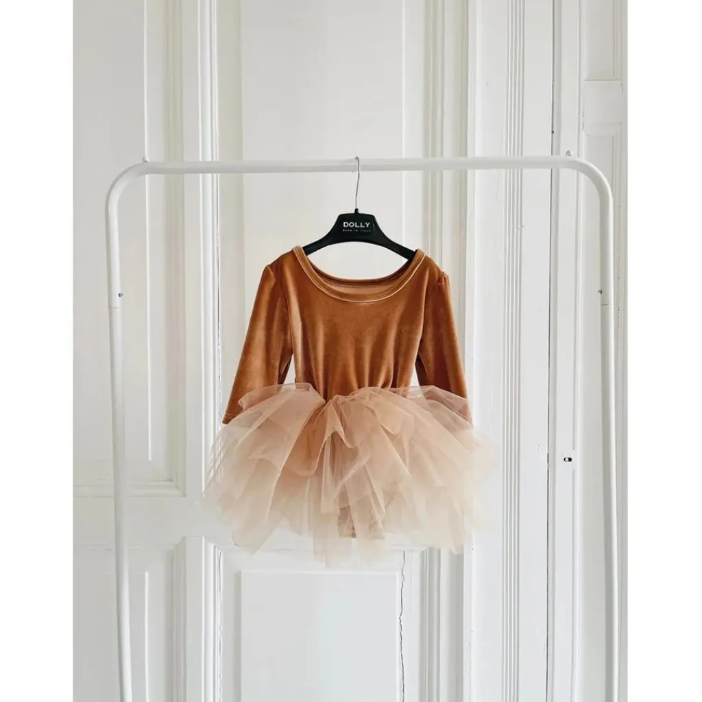 Velvet Planet Tutu Klänning i Caramel>DOLLY by Le Petit Tom Hot