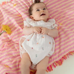 Yolia Romper Pink Bouquet Stripes><noscript><img width=