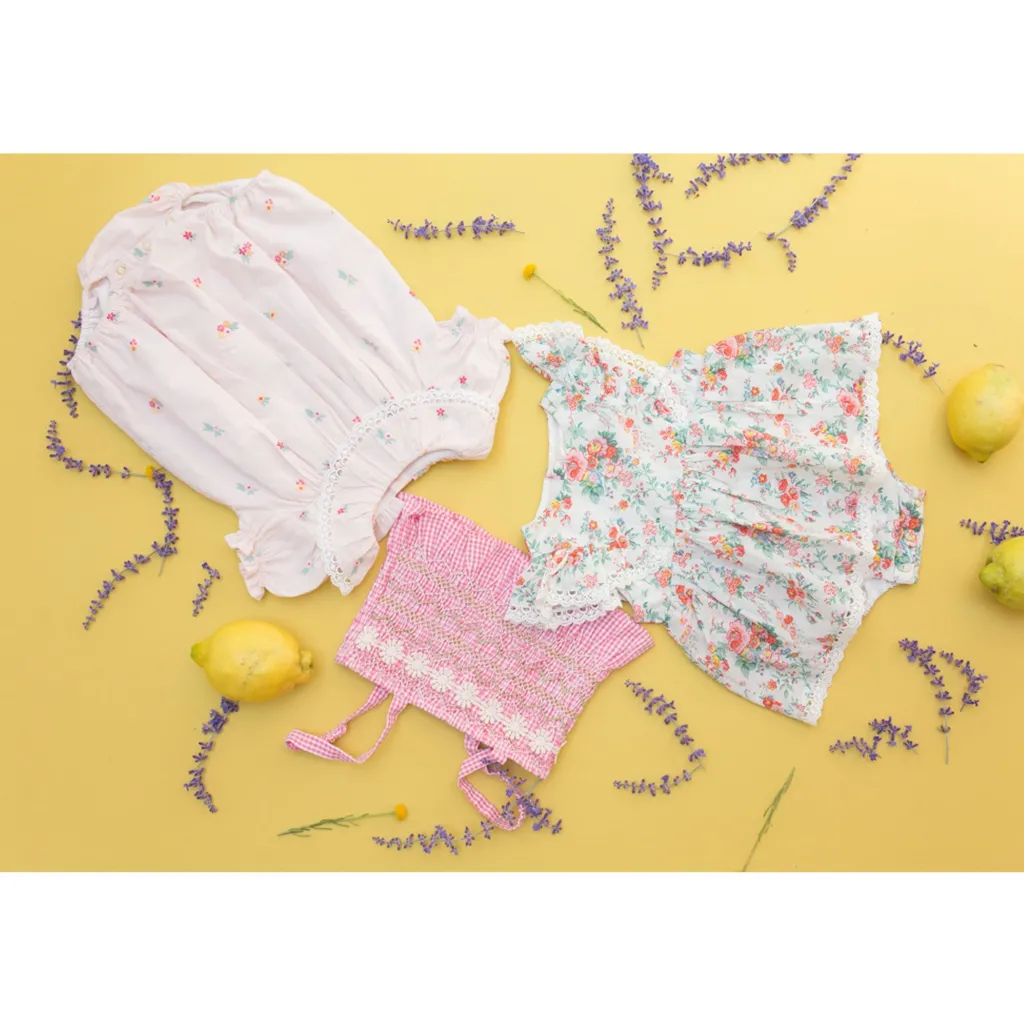 Yolia Romper Pink Bouquet Stripes>Louise Misha Online